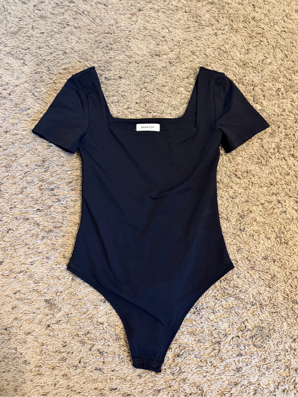 Babaton Black One Peice Square Neck Bodysuit - Size XS